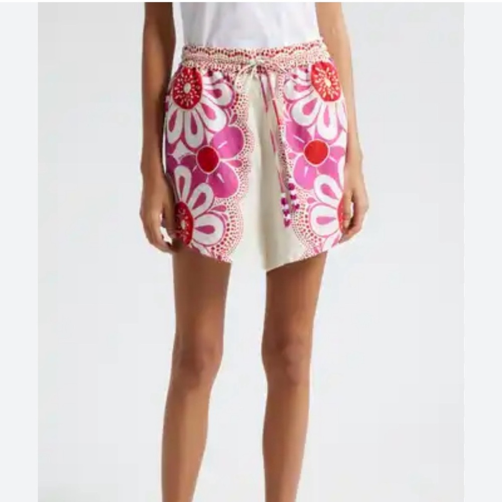 Farm Rio Maia Floral Linen Blend Shorts size XXS
